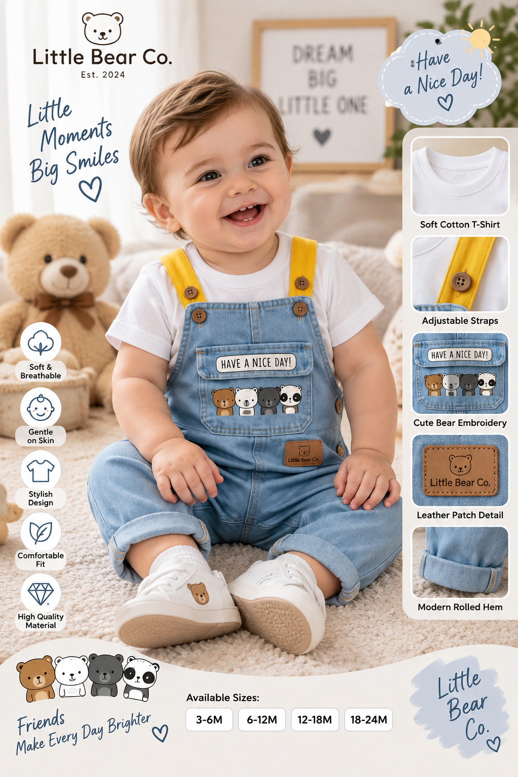 Baby Denim Overall Set