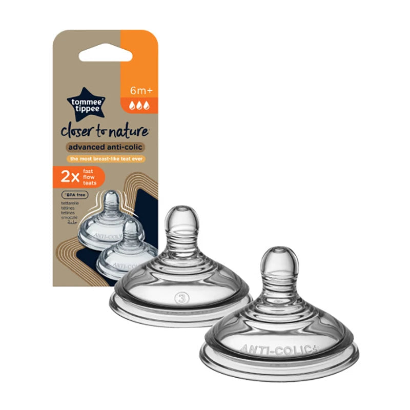 Tommee Tippee Advanced Anti-Colic Fast Flow Teats, 2 Count, +6 months