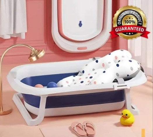 Foldable silicone bathtub + bath pillow