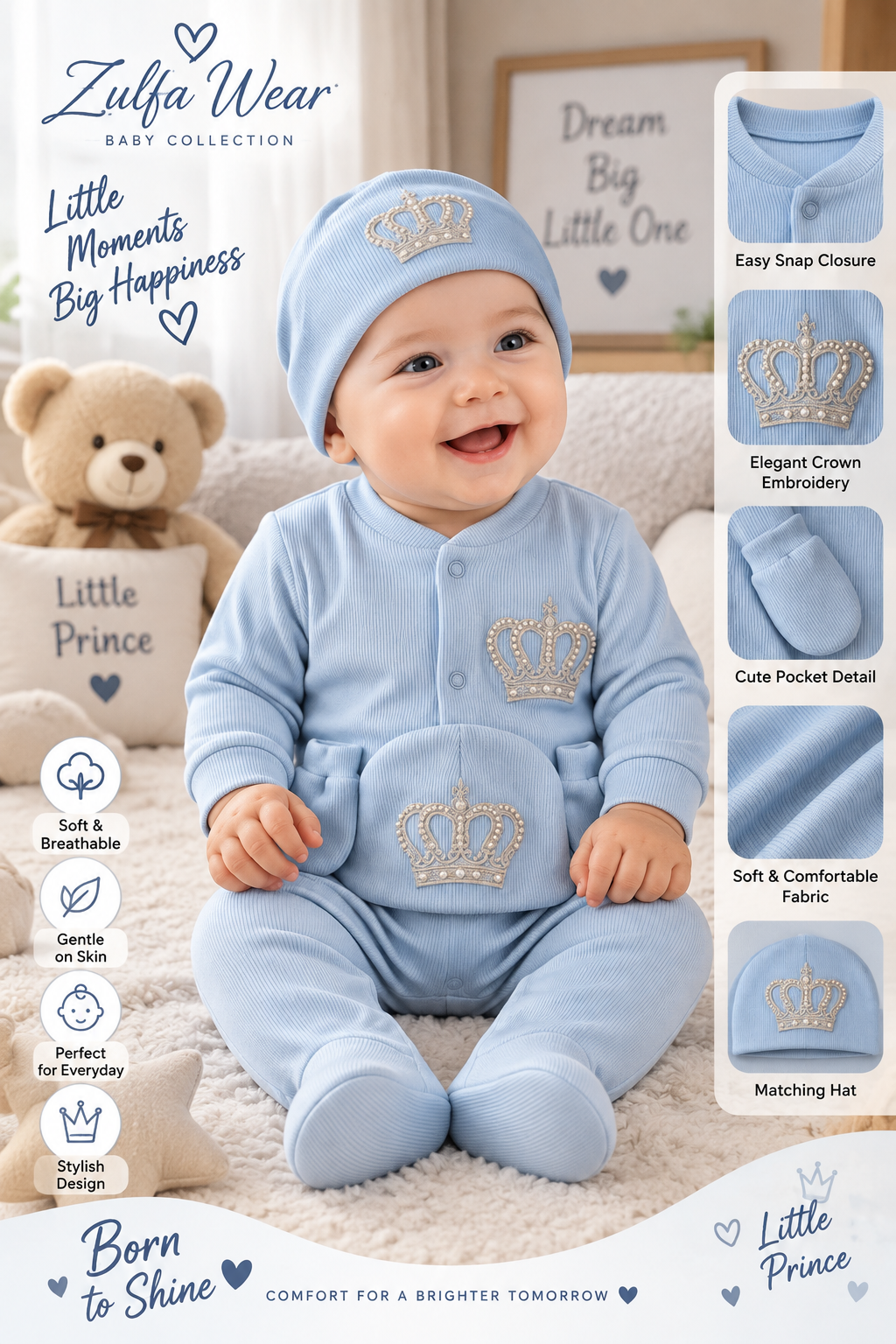 Baby Ribbed Romper Set