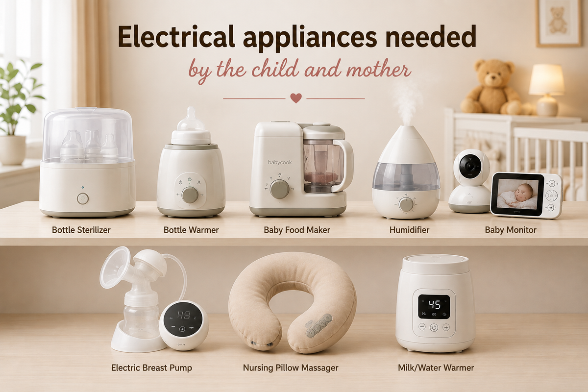 Electrical appliances needed by the child and mother