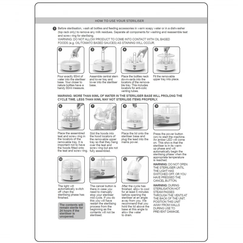 Tommee Tippee, Electrical Sterilizer, White Color
