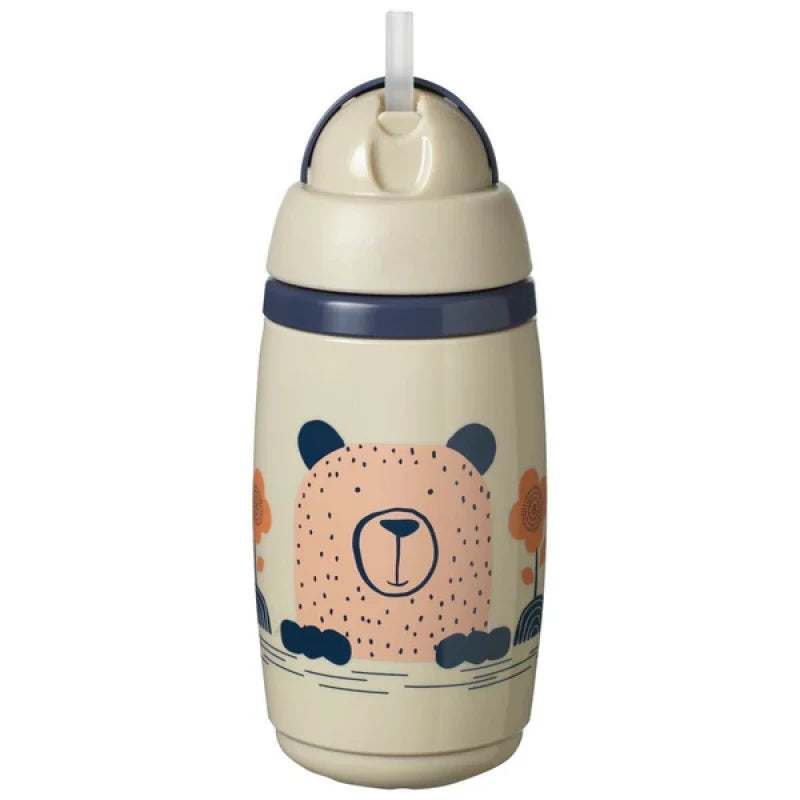 Tommee Tippee Superstar Insulated Straw Cup - Off White - 266ml - 12m+ Ideal for Weaning