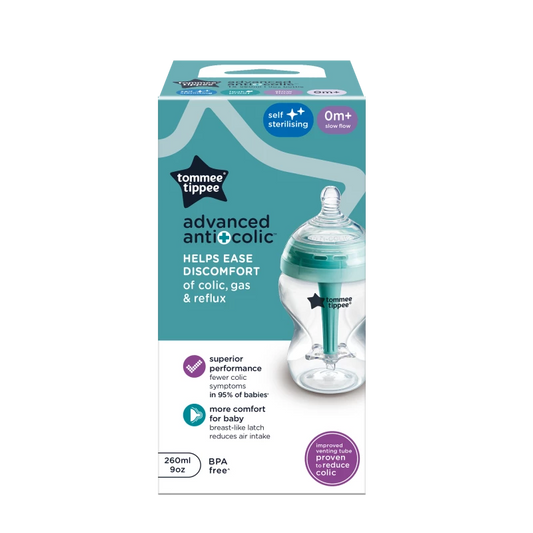 Tommee Tippee Advanced Anti-Colic Bottle X1, 260 ml with Heat Sensing Tube