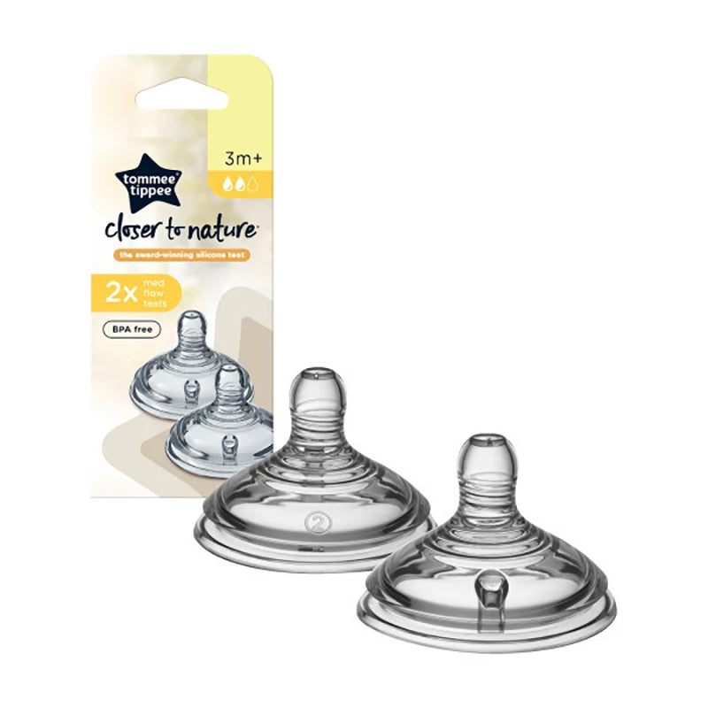 Tommee Tippee Closer To Nature Teats Med Flow 2 Pack+3 months