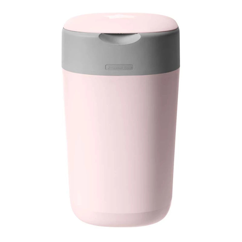 Tommee Tippee Twist & Click Nappy Disposal Bin Pink, Odour-Sealing, Antibacterial Film, Holds 30 Nappies, Eco-Friendly, Stylish Design