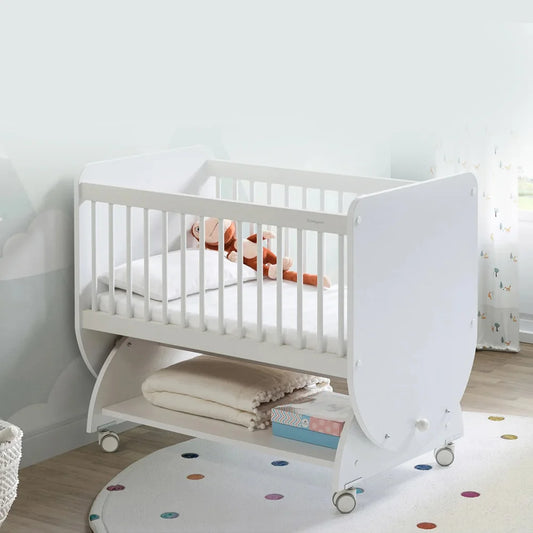 BabyWhen Swinging Wheeled Cradle 50×90, White (BW1030)
