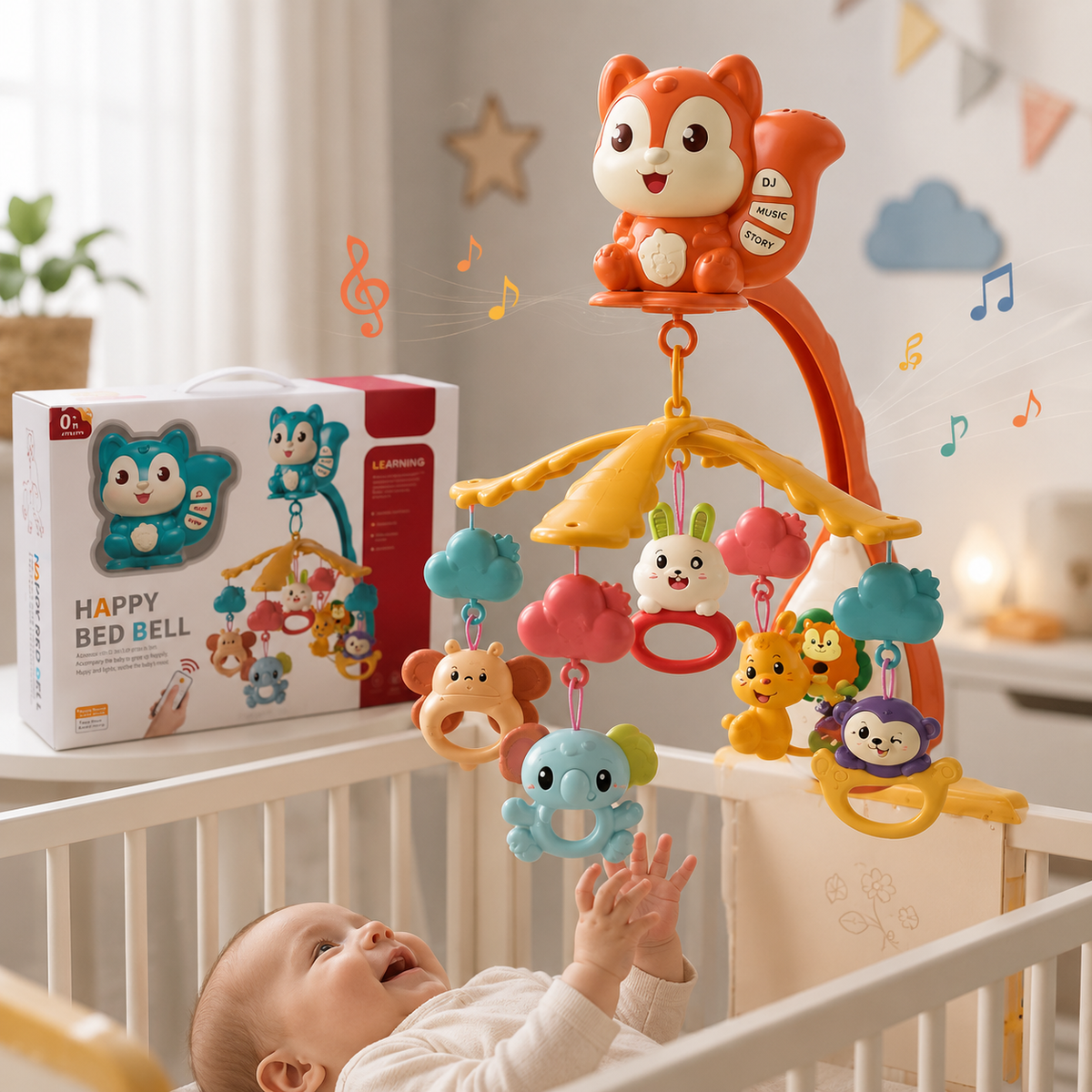 Happy Bed Bell Baby Crib Mobile